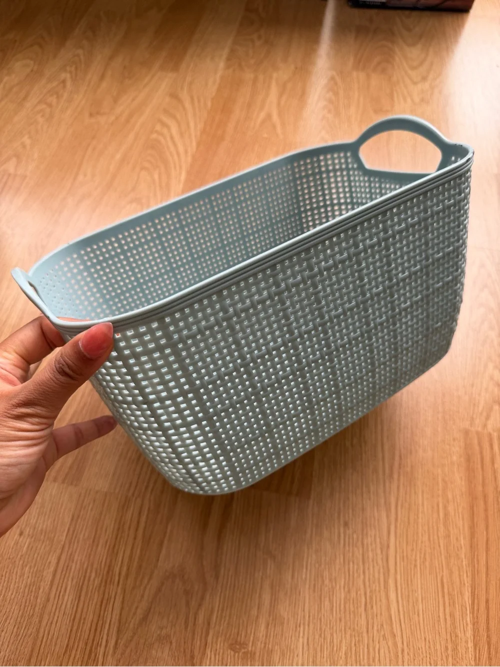 Light Blue Woven-Style Storage Basket - Brand